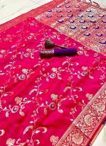 Silk Bright Pink Festival Wear Weaving Saree